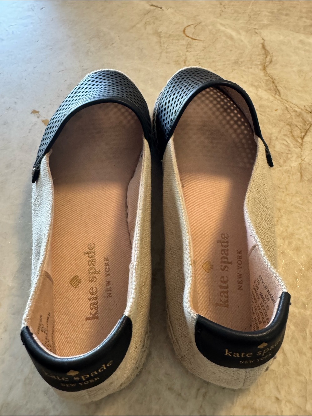 kate spade Black Perforated Espadrille Slip-Ons - Picture 9 of 12